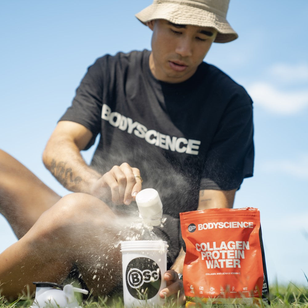 Collagen Protein Water Peach Iced Tea scoop