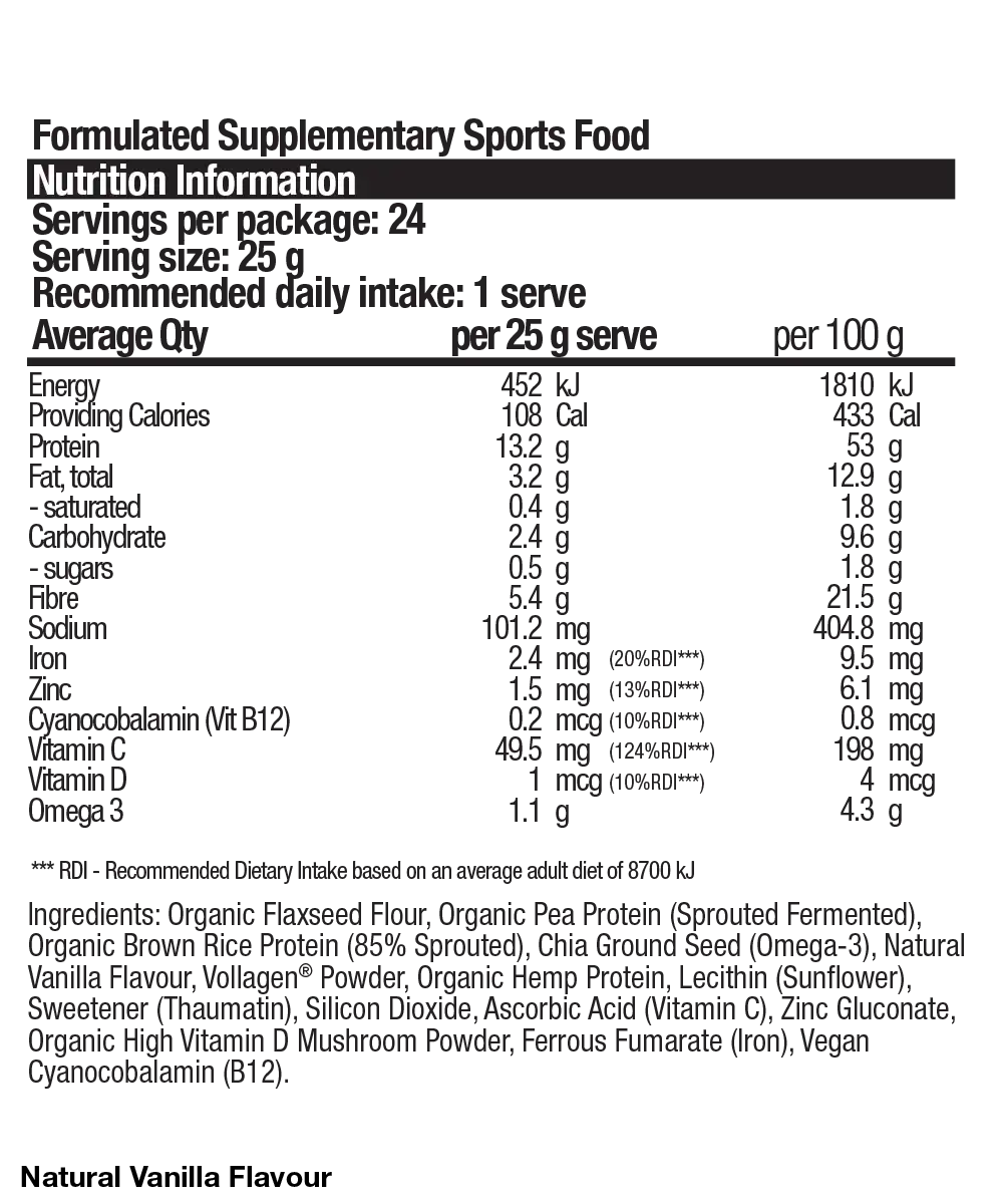 Vegan Collagen Protein 600g Natural Vanilla