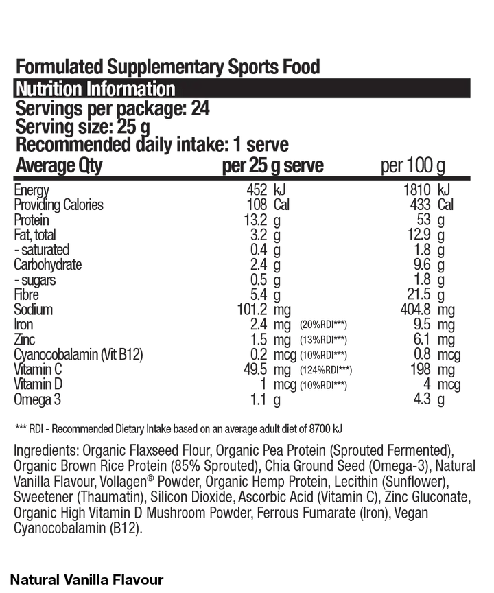Vegan Collagen Protein 600g Natural Vanilla