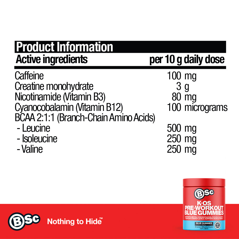 K-OS Pre-Workout *Blue Gummies