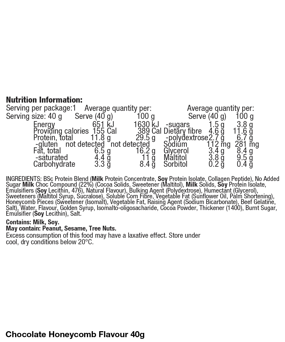 BSc x Violet Crumble Soft Protein Bar 12 Pack