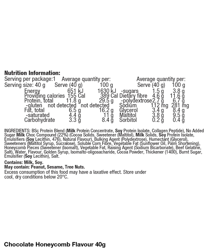 BSc x Violet Crumble Soft Protein Bar 12 Pack